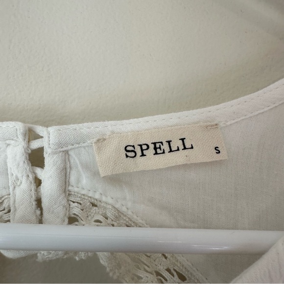 Spell Jolene Elegant White Lace Boho Feminine Flirty Romantic Dress - Picture 9 of 11